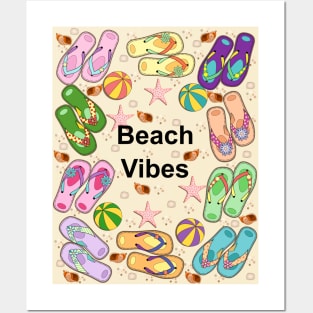 Beach Vibes - Flip Flops Posters and Art